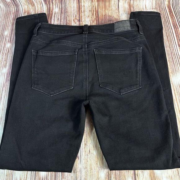 American Eagle HI RISE JEGGING Womens Size 4 Black Jeans Denim Pants 27x28 - Picture 4 of 12